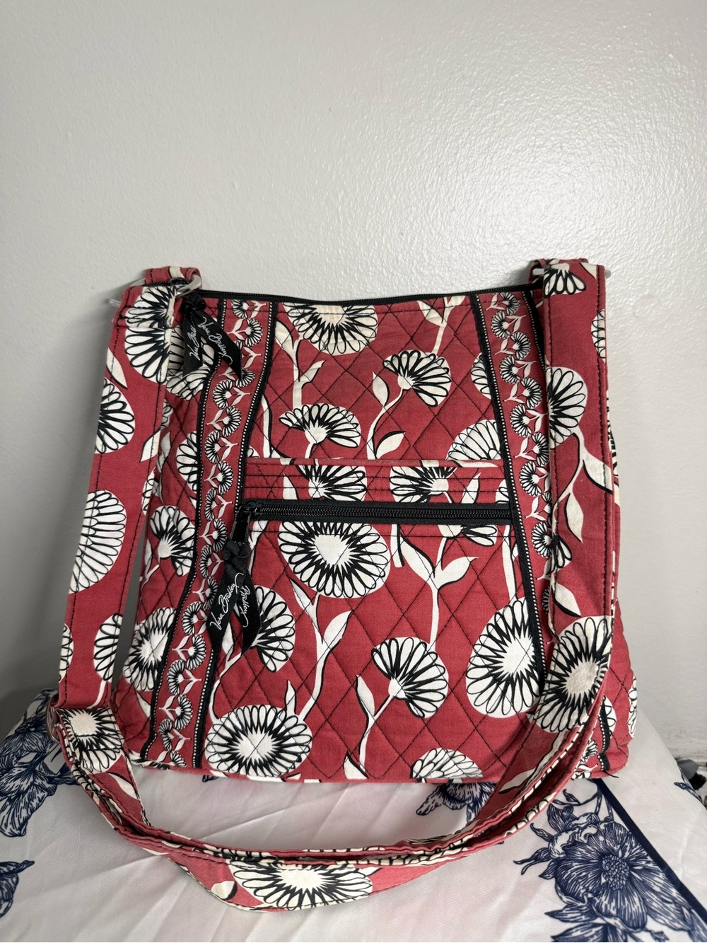 Vera Bradley Red Floral Quilted Shoulder Bag